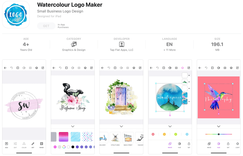 โปรแกรมออกแบบโลโก้สีน้ำ ฟรี Watercolour Logo Maker (แอปพลิเคชัน)